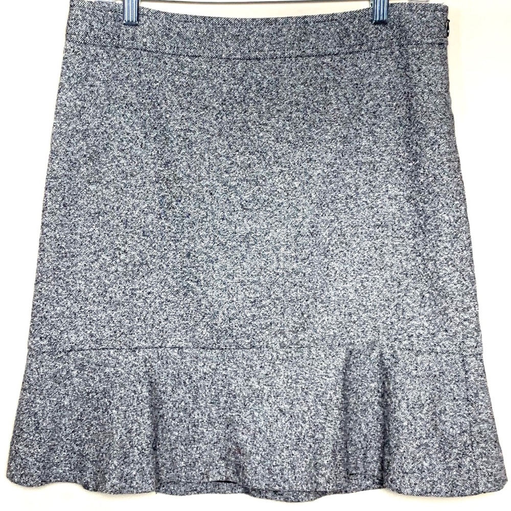 Gray Ann Taylor LOFT Fit & Flare Tweed Skirt